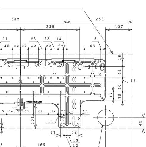 TIPO PAREDE MODELO: RPK-1,5FSNSM3 Tubulação Tubulação Tubulação Para Lugar Alto Entrada de Ar ESPAÇO DE SERVIÇO Furo de Fiação e Tubulação (Lado Direito) Saída de Ar Furo de Fiação e Tubulação (Lado