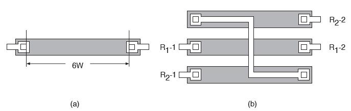 Divisão de Tensão Resistores Implementação de resistores casados W R SQ R L eff cont R R AR WL A W RW A L RL H.