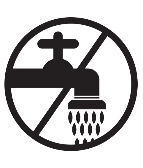Este símbolo significa: É proibído lavar o produto e suas partes em água corrente. Este símbolo significa: É proibído usar o produto no chuveiro ou próximo a qualquer fonte de água e umidade. Atenção!
