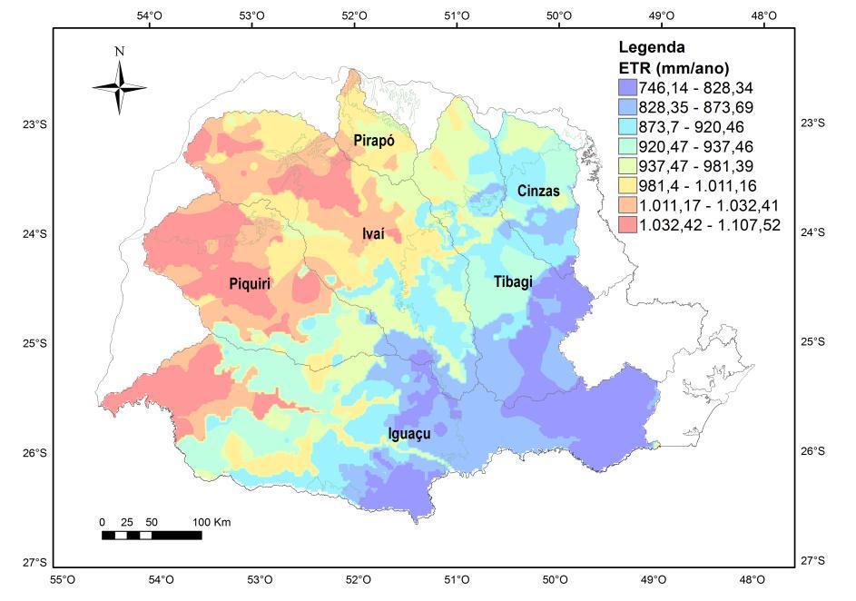 Bacia Vazão média (m³/s) Área (Km²) Tabela 1: Balanço hídrico para cada bacia.