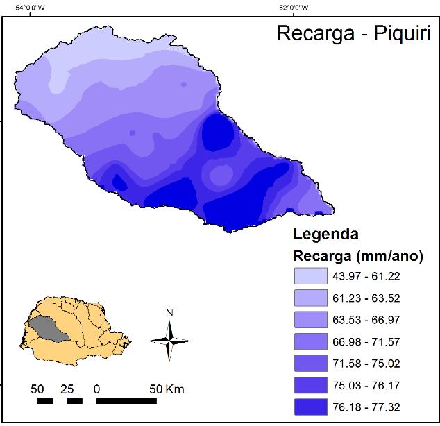 recarga média no Aquífero Serra Geral é de 10%