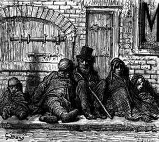 Slum neighborhood in London (1871) Basicamente, os progressos industriais deram-se devido ao espírito