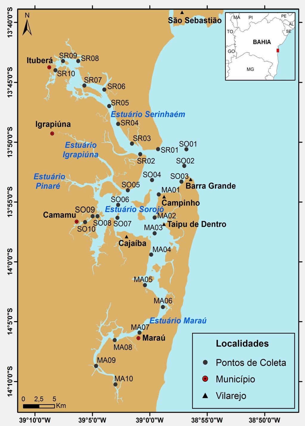 Figura 1 Localização da Baía de Camamu,