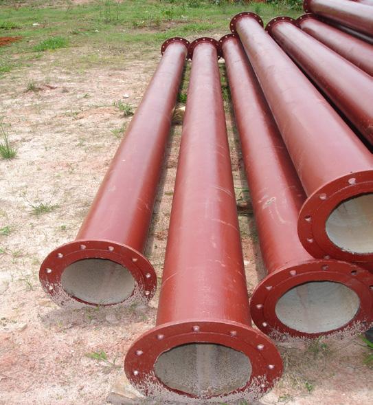 Os tubos de ferro fundido são largamente utilizados em linhas de recalque de elevatórias.
