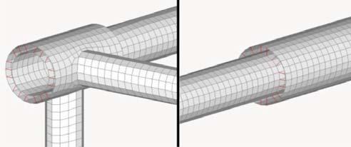 Ao atribuir propriedades às superfícies constituintes do chassis, como a espessura das paredes dos tubos, o tamanho indicado aos elementos de cada superfície foi mantido para o primeiro conjunto de