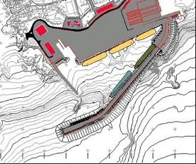 Figura 3 - Porto do Caniçal. Desenho à escala 1:2000, datado de Janeiro de 2003, da autoria da WW.