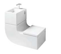 Louças Sanitárias 21 W+W Gabriele & Oscar Buratti Conjunto Ecológico A893020001 Bacia com caixa acoplada suspensa com lavatório integrado Acompanha misturador