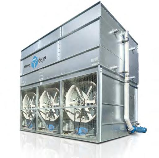 Condensadores evaporativos AVAC Refrigeração CONDENSADOR EVAPORATIVOS CUBE BTC Fluxo forçado, design de baixo perfil. Estrutura de montagem de fábrica em aço galvanizado Z725.