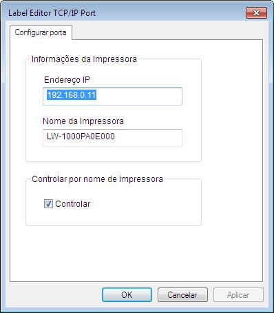 Resolução de problemas 4. Introduza o endereço IP recém-definido no ecrã apresentado, marque a caixa de verificação correspondente a Sim em [Controlar por nome de impressora] e prima o botão [OK].