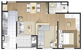 PlantA TIPO FINAL DORMITÓRIOS -,9 m² Torre A Torre B Plantas com esta metragem: Finais,, e Perspectiva artística - os