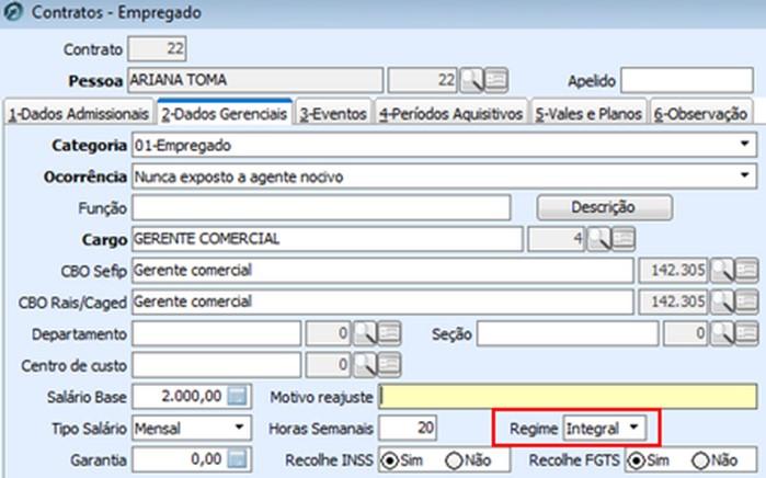 estabelecendo também sobre o funcionamento do direito de férias no regime parcial.