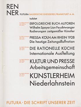 Paul Renner (1878-1956) Entre as sem serifas mais notáveis da época entre a Primeira e a Segunda Guerra Mundial, está a fonte Futura.