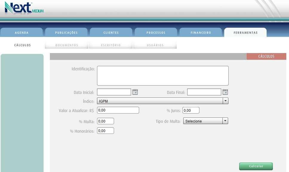 Também poderá ser usado para gerar memórias de cálculos que serão anexadas aos processos como peças processuais, também como mostrado acima.