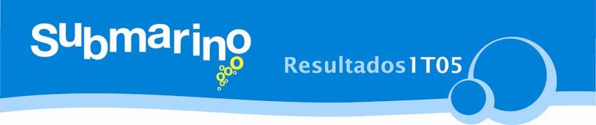 SUBMARINO ANUNCIA RESULTADOS DO 1T05 São Paulo, 19 de abril de 2005 O Submarino S.A. (Bovespa: SUBA3), empresa líder dentre aquelas que operam exclusivamente no varejo eletrônico (pure-player) no Brasil, anuncia seus resultados do 1T05.