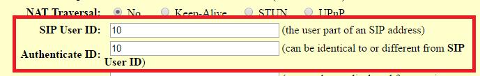 15:5062) SIP User ID: O ID do ramal (pode escolher qualquer número) Authenticate ID: Repetir o ID do Ramal