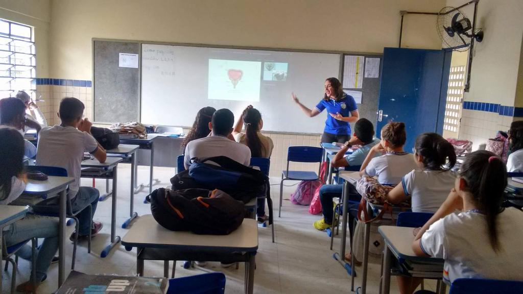 Figura 1: Aula expositiva sobre o sistema cardiovascular. Fonte: Silva, 2017.