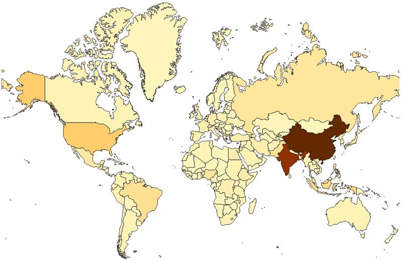 Quando usar É possível usar um mapa para mostrar a distribuição geográfica de escritórios, lojas e outros locais de interesse comercial.