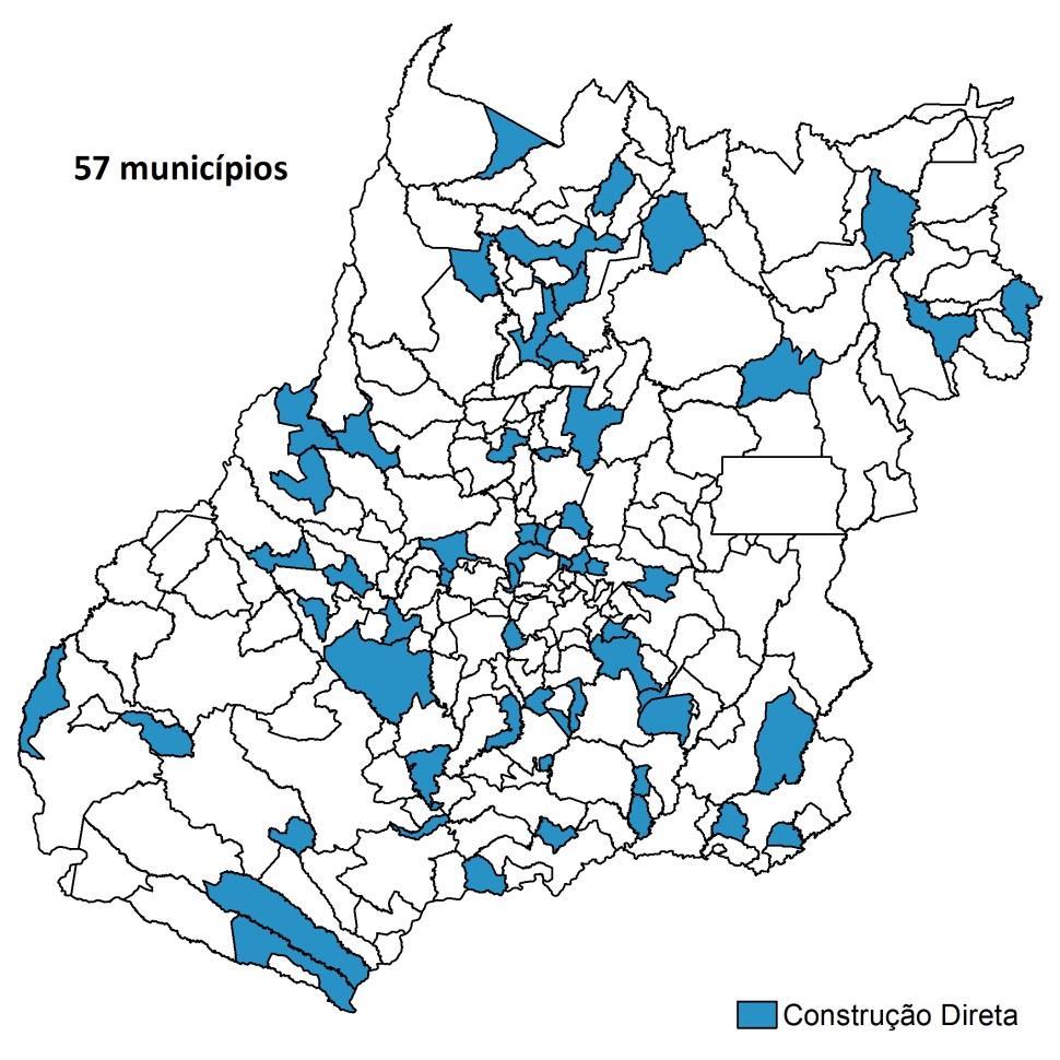 57 MUNICÍPIOS COM DEMANDAS ABAIXO DE 60 UH PROGRAMA CHEQUE MAIS MORADIA: CONSTRUÇÃO DIRETA N MUNICÍPIO DEMANDA N MUNICÍPIO DEMANDA 1 ADELÂNDIA 59 30 ITARUMÃ 59 2 ÁGUA FRIA DE GOIÁS 59 31 ITAUÇU 50 3