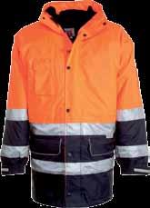 SECURITY FLUORCT ORANGE AMARILLO FLUO AMARELO FLUO FLUORCT YELLOW Parka de alta visibilidad multiusos para hombre con bandas 3M, con chaqueta exterior no acolchada, cremallera de plástico con tirador