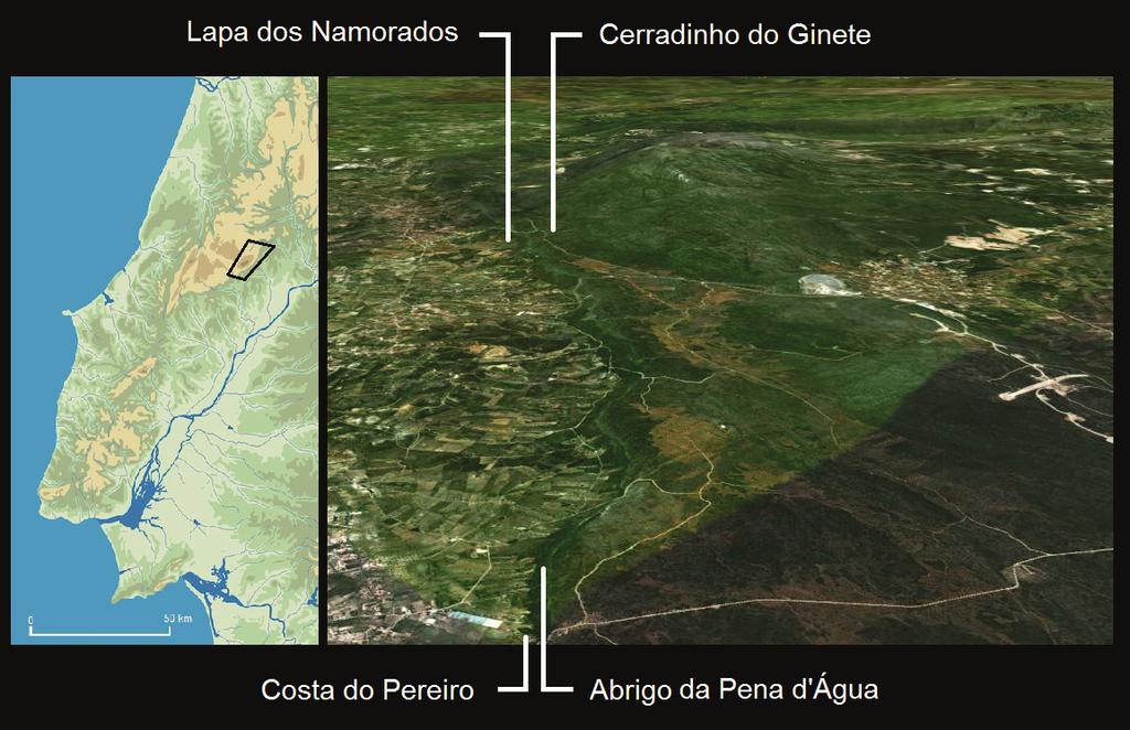 Figura 1 Neolítico médio do Arrife da Serra d Aire: localização dos sítios referidos em texto (à direita;