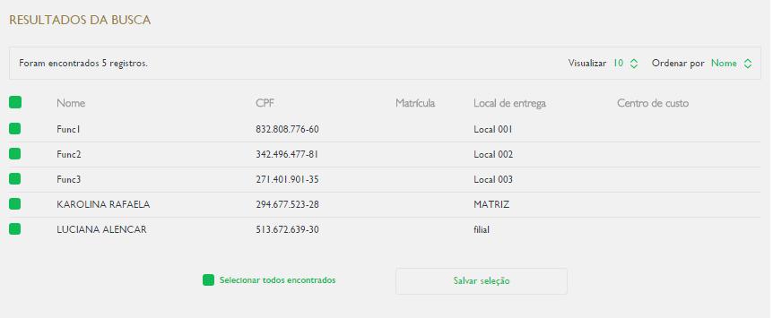 Criar Pedido Online PASSO 2. CADASTRO 1. Selecione os Beneficiários. - Clique na Seta* para pesquisar e escolher os beneficiários a serem incluídos no pedido.