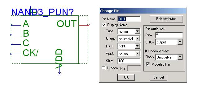 - diagrama esquemático NAND3_PUN.sch - simbolo - circuito de teste TEST_NAND3_PUN.