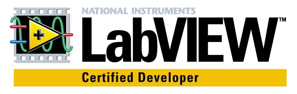 - National Instruments LabVIEW 8.2: Figura 5 - Logo do software LabVIEW O LabVIEW utiliza-se de um ambiente gráfico, baseado em ícones (blocos) de funções, variáveis, rotinas e muito mais [1,3].