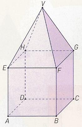 Sabe-se que o volume do cubo é 6cm e a altura da pirâmide é igual ao dobro do comprimento da aresta do cubo. Calcule o valor exacto do volume da peça.