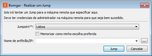 Apoio técnico aos sistemas JUMPOINT A tecnologia Jump da Bomgar permite que técnicos de apoio ao cliente com privilégios estabeleçam ligação a um computador remoto não controlada para iniciar uma