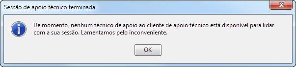 Os clientes que terminarem sessão desta forma não serão direccionados para a página Questionário de Saída, uma vez que não foi fornecido nenhum serviço por um técnico de apoio ao cliente.