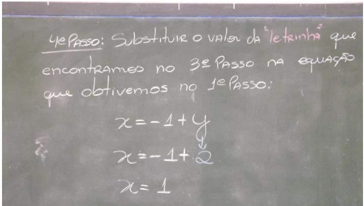 questionou os alunos a respeito da etapa necessária para determinar o valor de x.