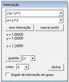 234 Após verificar o ponto de intersecção entre as retas, "clique" em fechar.