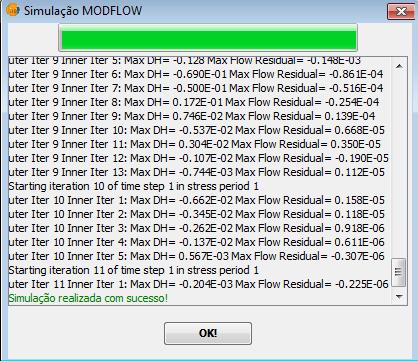 Caso não apareça a mensagem Simulação realizada com