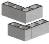 19) Figura 13: amarração com modulação e larguras diferentes, sem uso de bloco