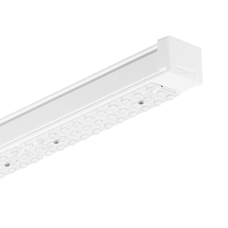 Características Quadros LED de potência média; unidade LED substituível Eficiência até 138 lm/w Tabuleiros de controlo LED para calhas de comprimento T5 e TL-D (elevado fluxo ); tabuleiros de