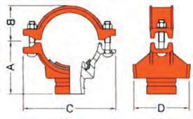 ranhurada num ponto intermediário do tubo. As dimensões das ranhuras atendem aos requisitos da norma AWWA C606.