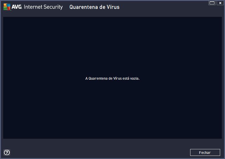 12. Quarentena de Vírus A Quarentena de vírus é um ambiente seguro para o gerenciamento de objetos suspeitos ou infectados detectados durante os testes do AVG.