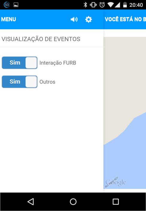 49 lista, a aplicação fala as informações do evento e exibe um marcador azul no mapa com o local aproximado conforme a Figura 20.