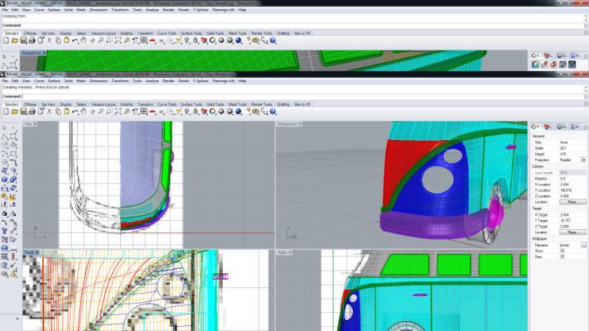 FARÓIS Crie um novo layer para os faróis. Na vista front, crie as circunferências com a tool circle.