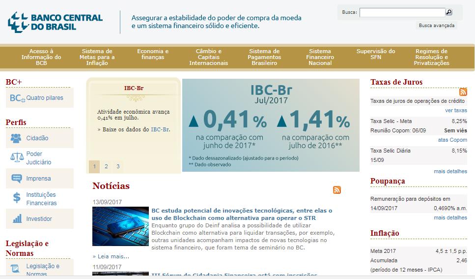 Taxa Selic - Site Banco Central