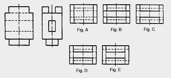 13) Qual das cinco figuras corresponde à planta correta