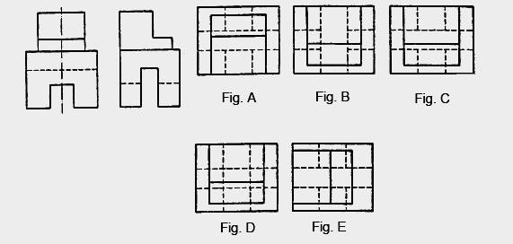 14) Qual das cinco figuras corresponde à planta correta 