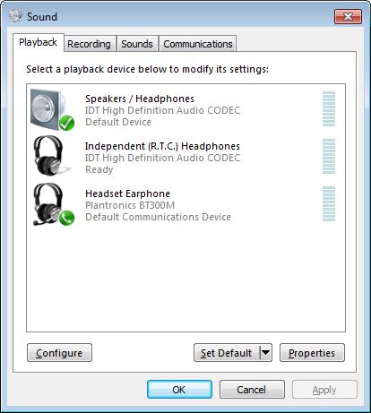 3 Certifique-se de que o Microsoft Lync/Office Communicator está em execução no PC. 4 Verifique as definições de áudio.