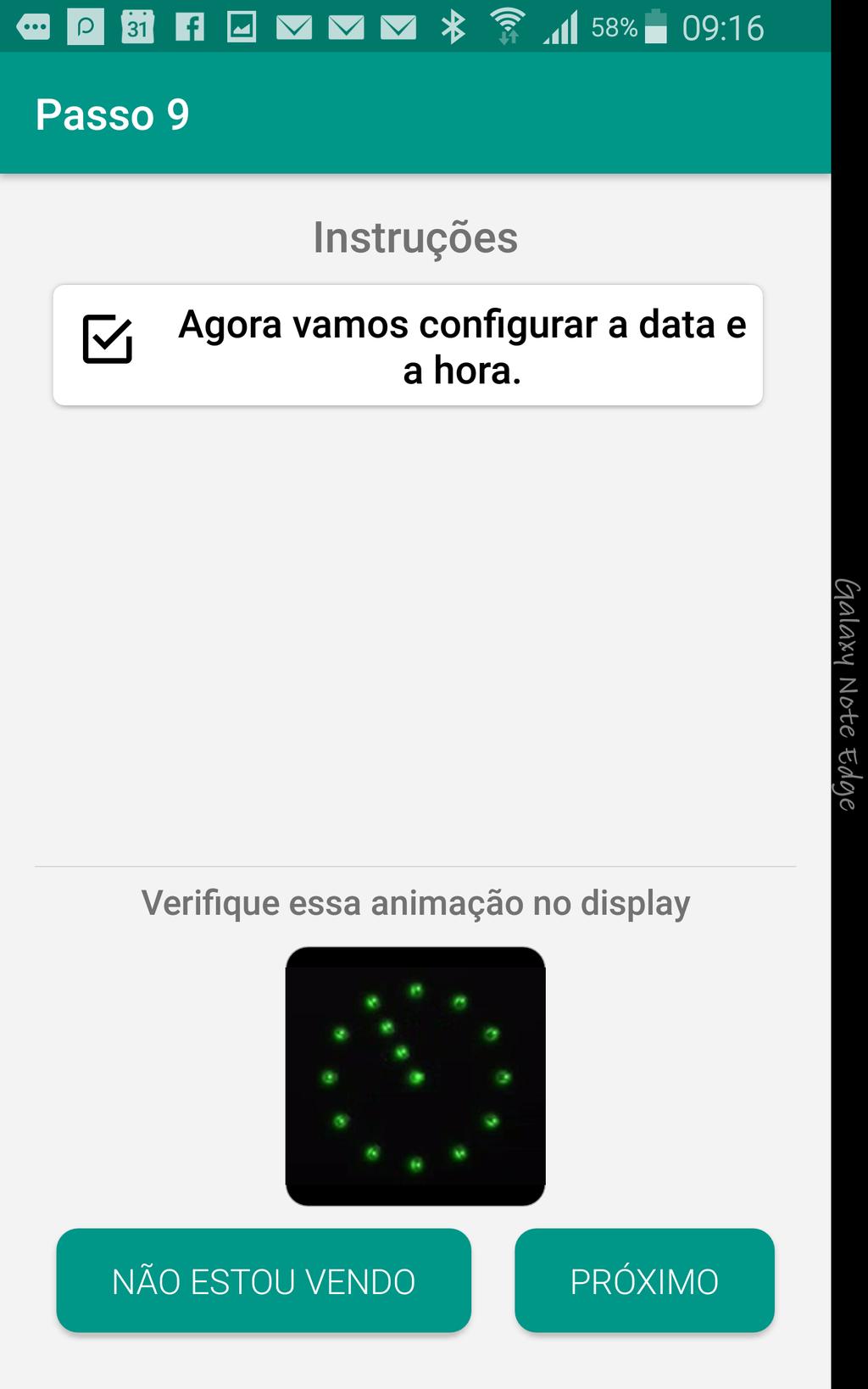 Esse passo é usado para programar o relógio