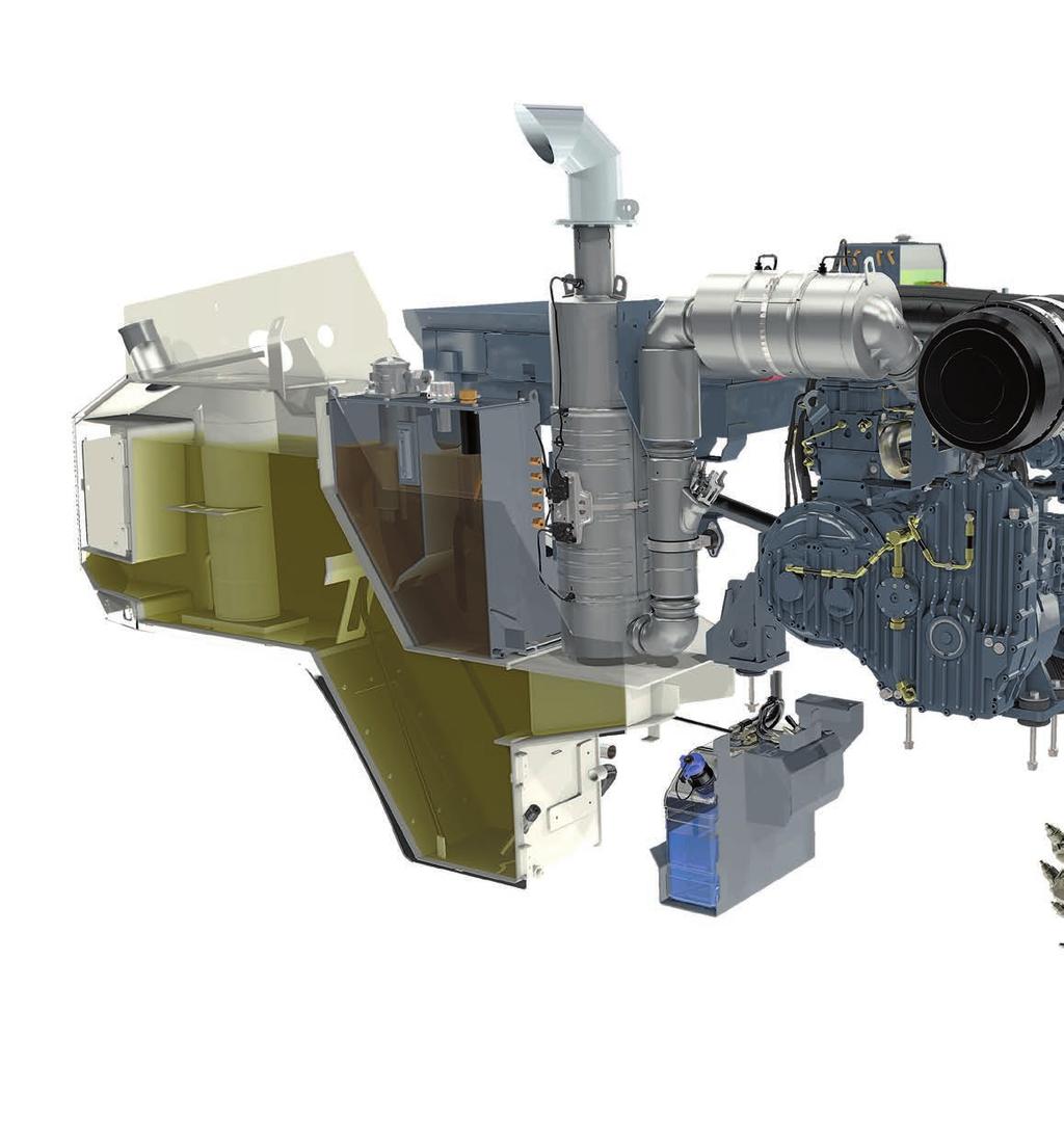 10 11 Destaques de desempenho e produtividade PÓS-TRATAMENTO DO GÁS DE ESCAPE PARA W 100 CF i, W 120 CF i, W 130 CF i O motor a diesel vem equipado com um catalisador de oxidação e com um catalisador