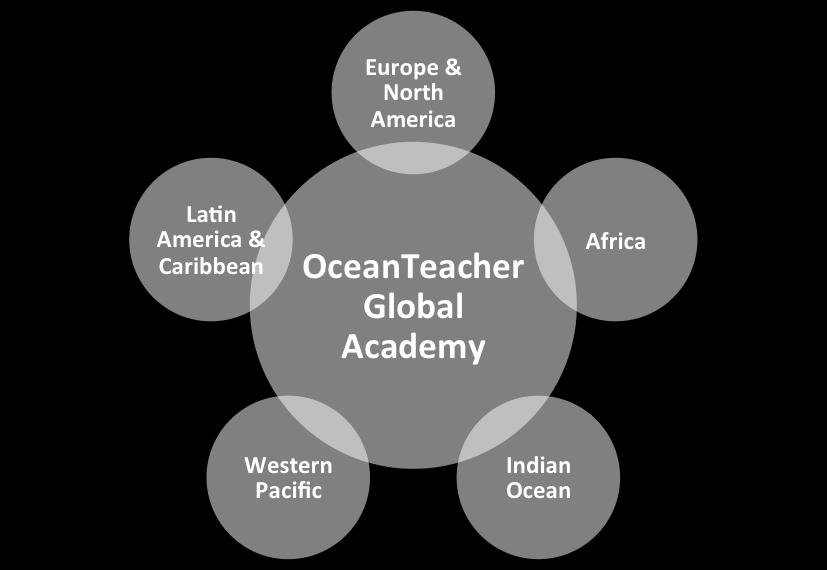 Ferramenta de capacitação da COI: OceanTeacher Conceito OTGA: Pelo menos 1 RTC para cada região e grupo de idiomas Complementar aos centros de formação regionais existentes Autodirigido, com base em