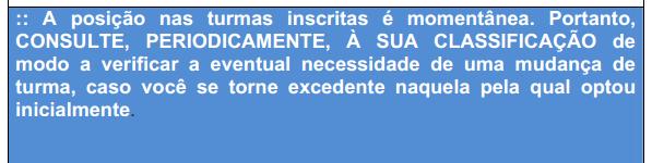 Pedido de inscrição vs.