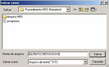 @ 3!,.#''(37A,;4);! 4. A seguir, escolha o nome do arquivo MFD gerado, para geração do diagnóstico, como a seguir e clique em Salvar : 5.