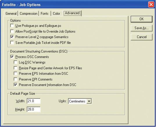 Em Options, acione apenas Preserve Overprint Settings, para que as configurações de impressão sobreposta - overprint (geradas nos aplicativos de origem), sejam