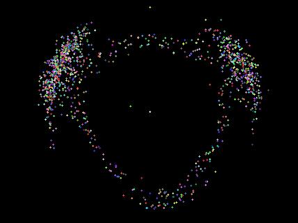 html Animação mostrando como os asteróides se aglomeram nos pontos lagrangianos L4 e L5.